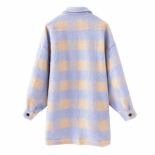 Load image into Gallery viewer, Clothes Irregular Plaid Coat Single breasted Winter Long Coat
